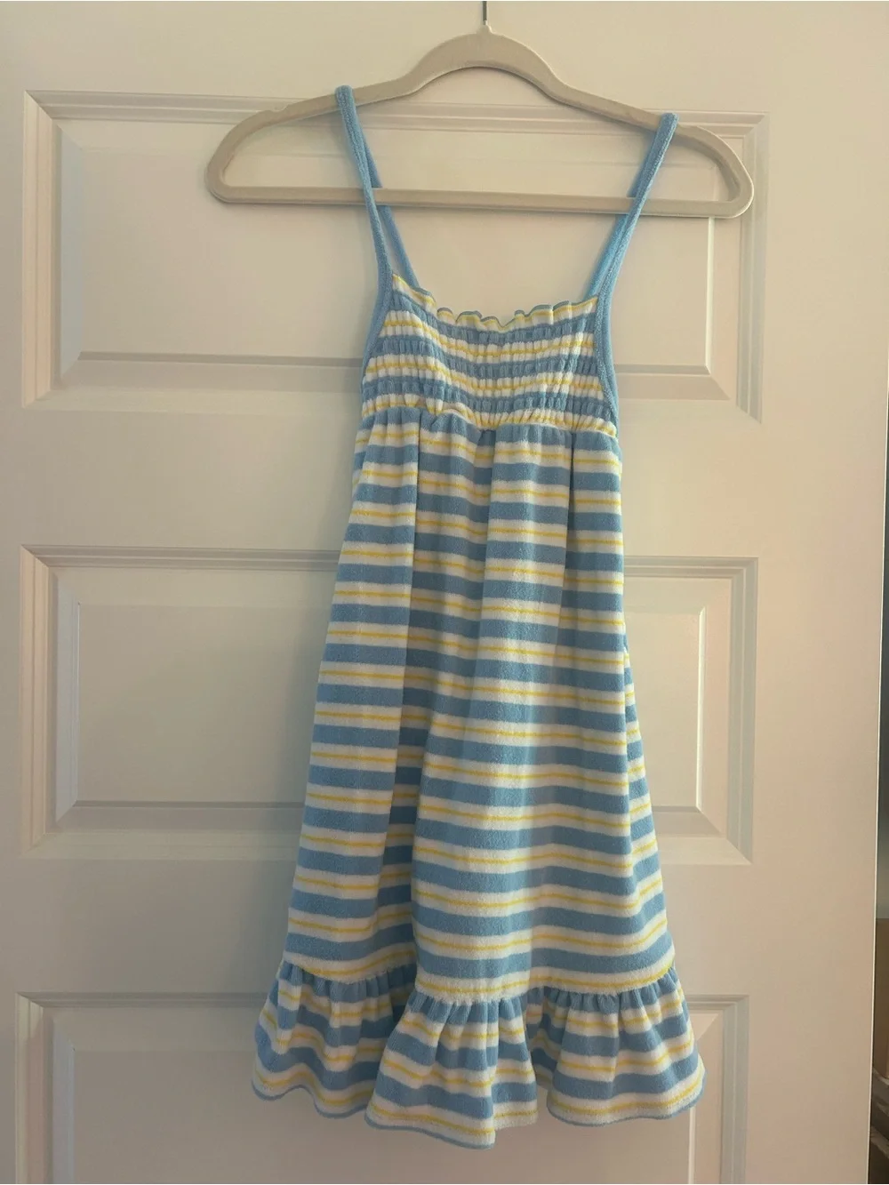 Frankie’s Bikini Light Blue & Yellow Striped Women’s Swim Cover-Up
